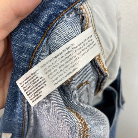 Eileen Fisher ladies Organic Cotton cropped Jeans 8 Blue capsule distressed - Picture 14 of 15